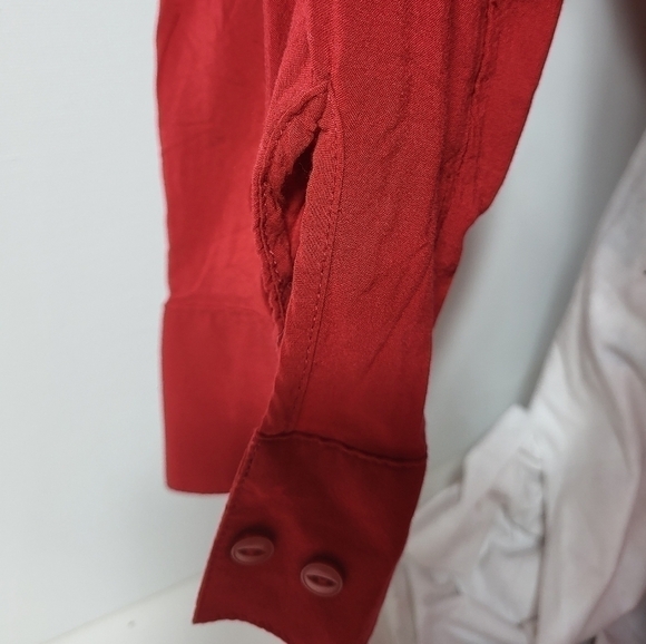 Love & Legend Red Lace Up Blouse - Picture 10 of 12